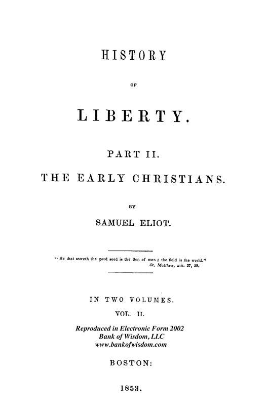 (image for) History of Liberty, Vol. 4 of 4 Vols..